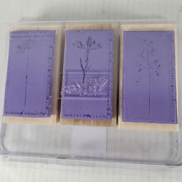Stampin' Up! Reverse Prints Set of 3 Floral Religious Inspirational Stamps 2005 - Picture 5 of 5
